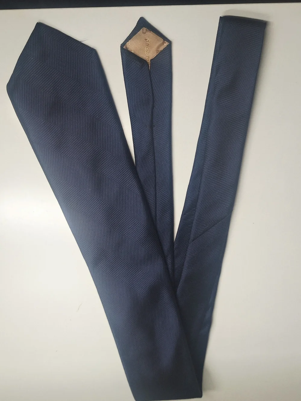 Paco Rabanne Navy Chevron All Silk Necktie